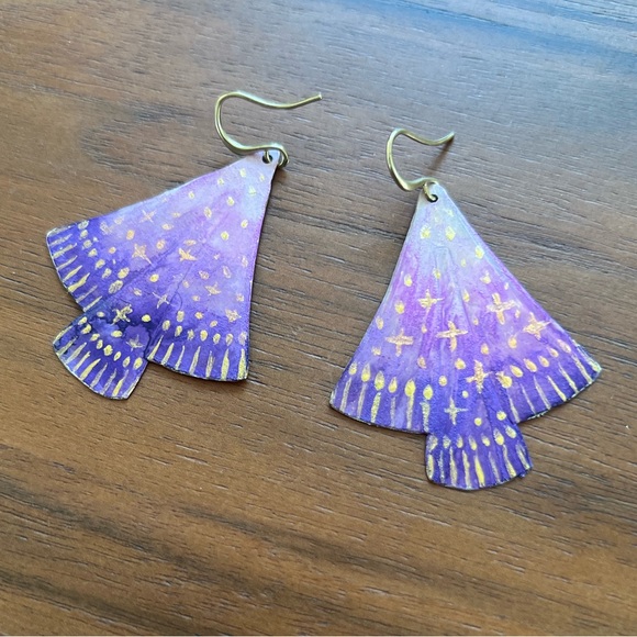 Handmade hand painted earrings - Picture 3 of 8
